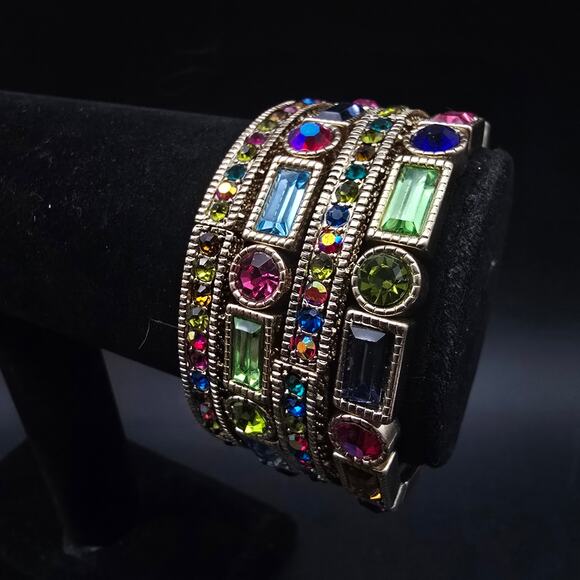 JTV Off Park Collection Colorful Bracelet Set Stretch Stacking Rhinestones - Picture 1 of 6